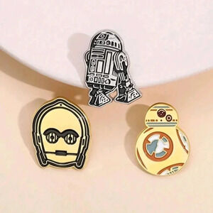 R2D2 Star Wars enamel pin brooch charm purse BB8 3 piece set mens gift set bag